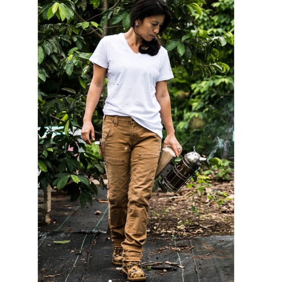 Dovetail Workwear Women’s Maven X Saddle work pants, size 8 Brown Canvas - Picture 2 of 11